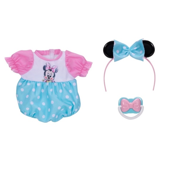 NEW Disney Darlings Deluxe Doll Minnie Mouse Outfit Clothes Pacifier Headband - Picture 2 of 2